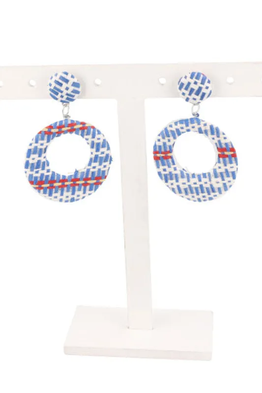 Aretes Circulo Rafia Flor sold by Shasa