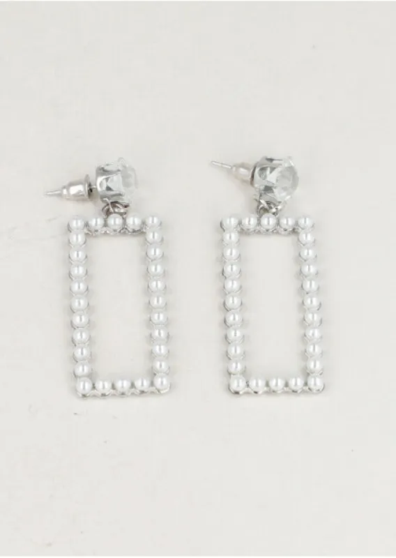 Aretes Rectangulo Perlas sold by Shasa