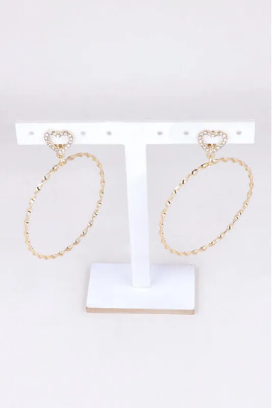 Aretes Circulos Grandes Corazon sold by Shasa