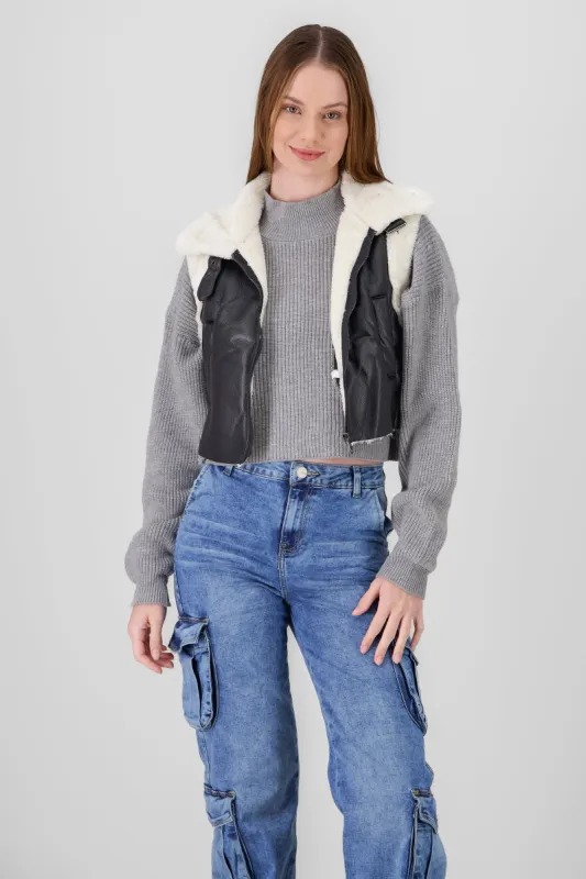 Chaleco PU sherpa sold by Shasa