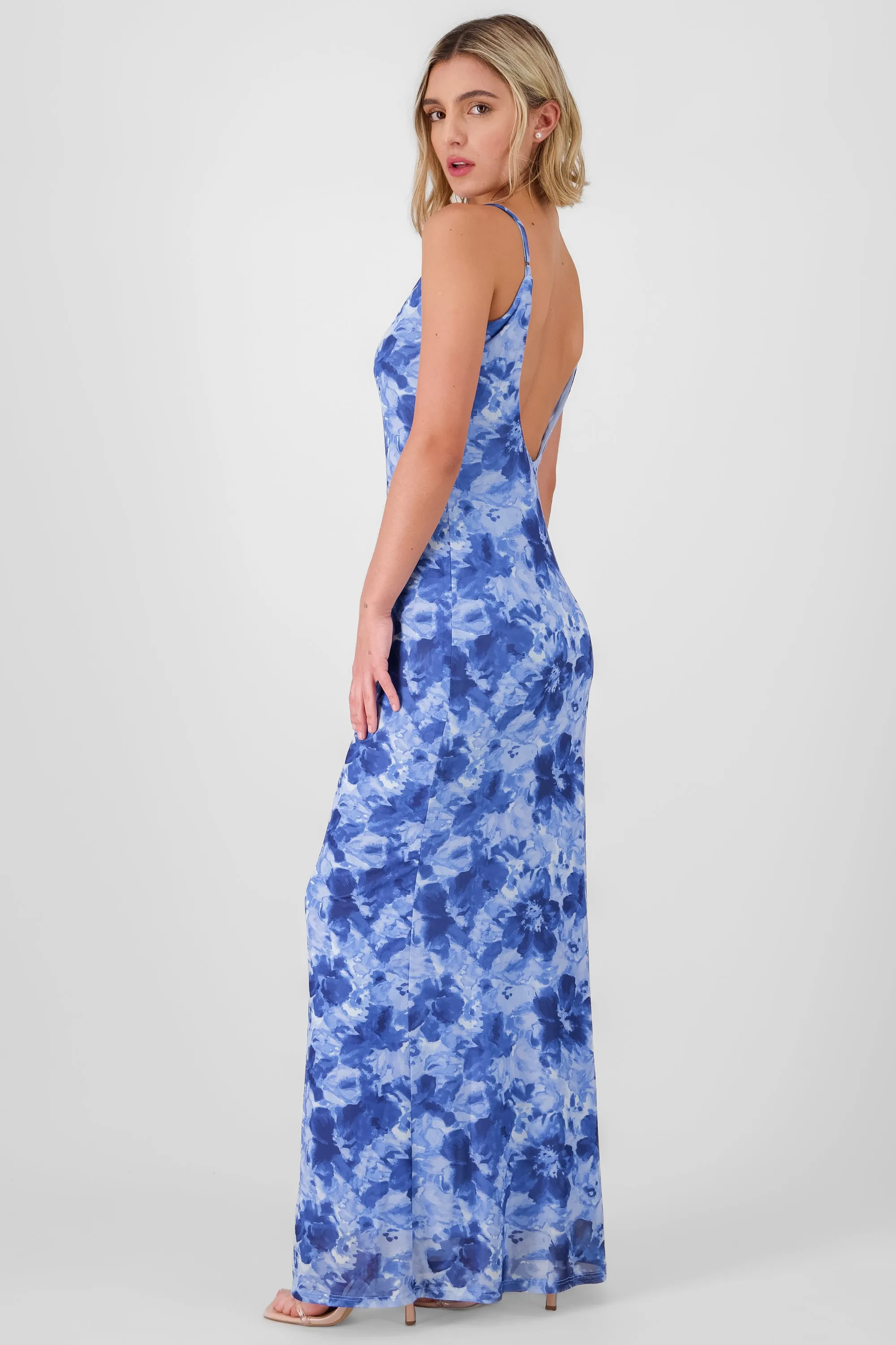 Vestido maxi tirantes estampado mesh flores sold by Shasa product image thumbnail 3