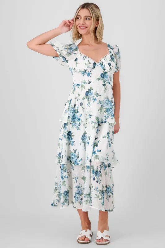 Vestido maxi capas estampado flores sold by Shasa