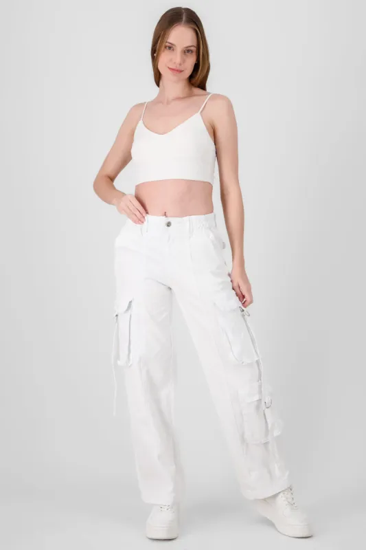 Jeans Cargo 3 Bolsas Tiras sold by Shasa