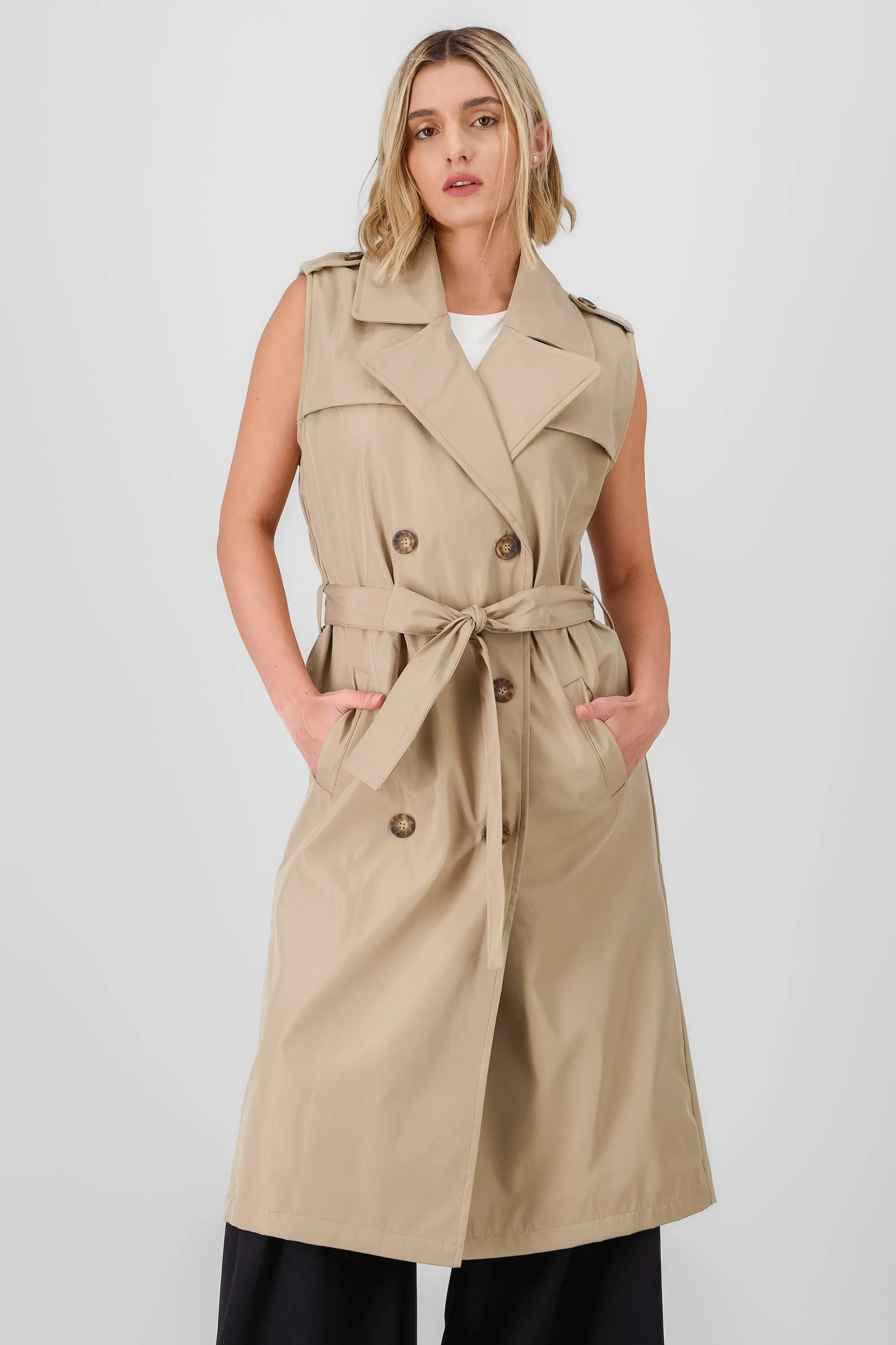 Chaleco gabardina maxi con cinturon Hypsters sold by Shasa product image thumbnail 2