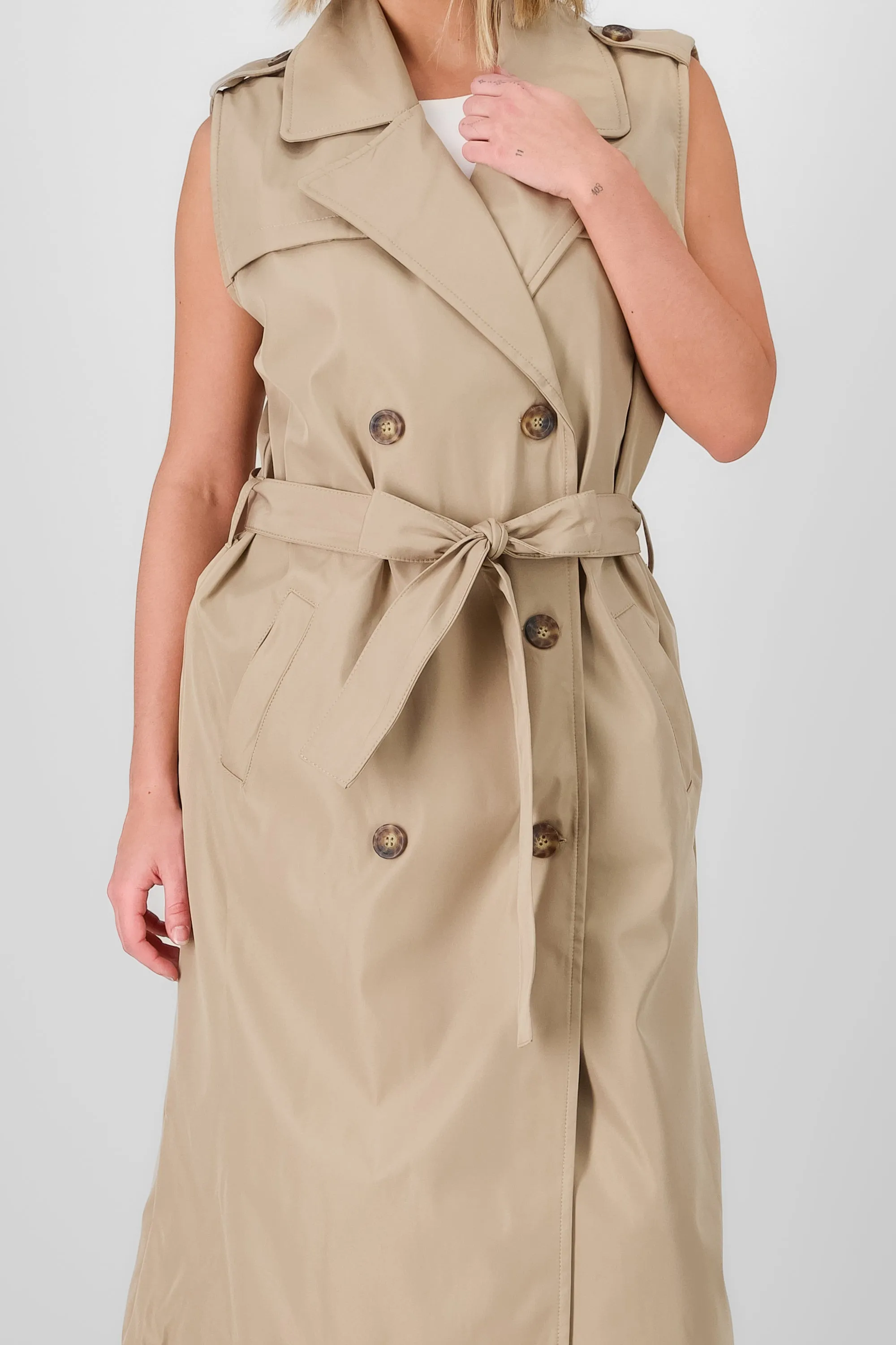 Chaleco gabardina maxi con cinturon Hypsters sold by Shasa product image thumbnail 5