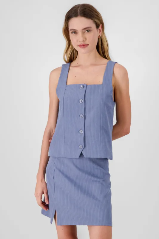 Chaleco rayas escote cuadrado sold by Shasa