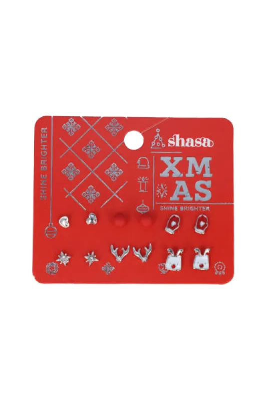6 Pares Aretes Navideños sold by Shasa