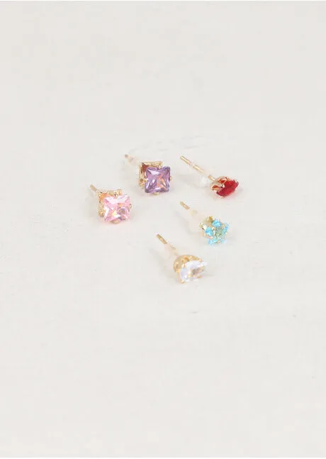 Set 5 aretes studs brillo sold by Shasa product image thumbnail 2