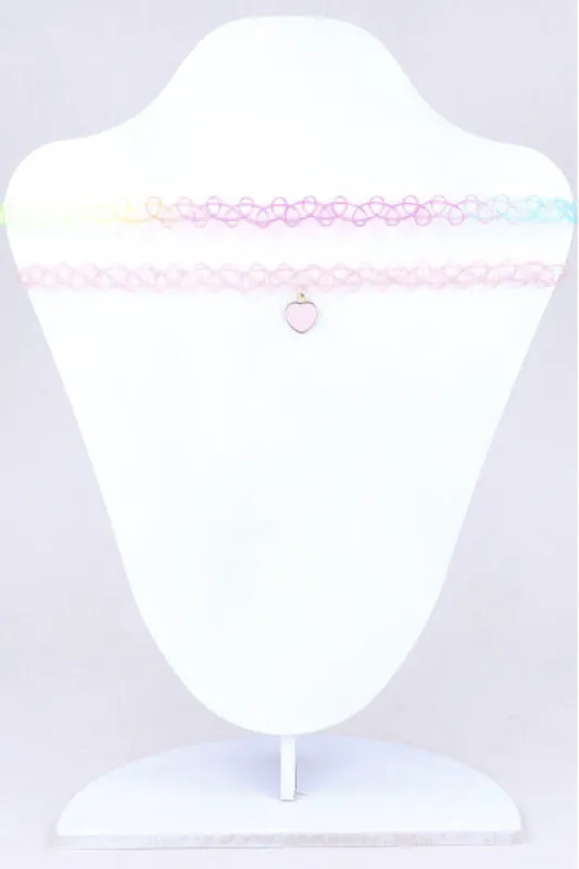 2 P Choker Plastico Charm Corazon sold by Shasa