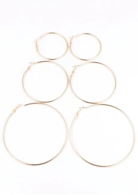 3 Pares Arracadas Tamaños sold by Shasa