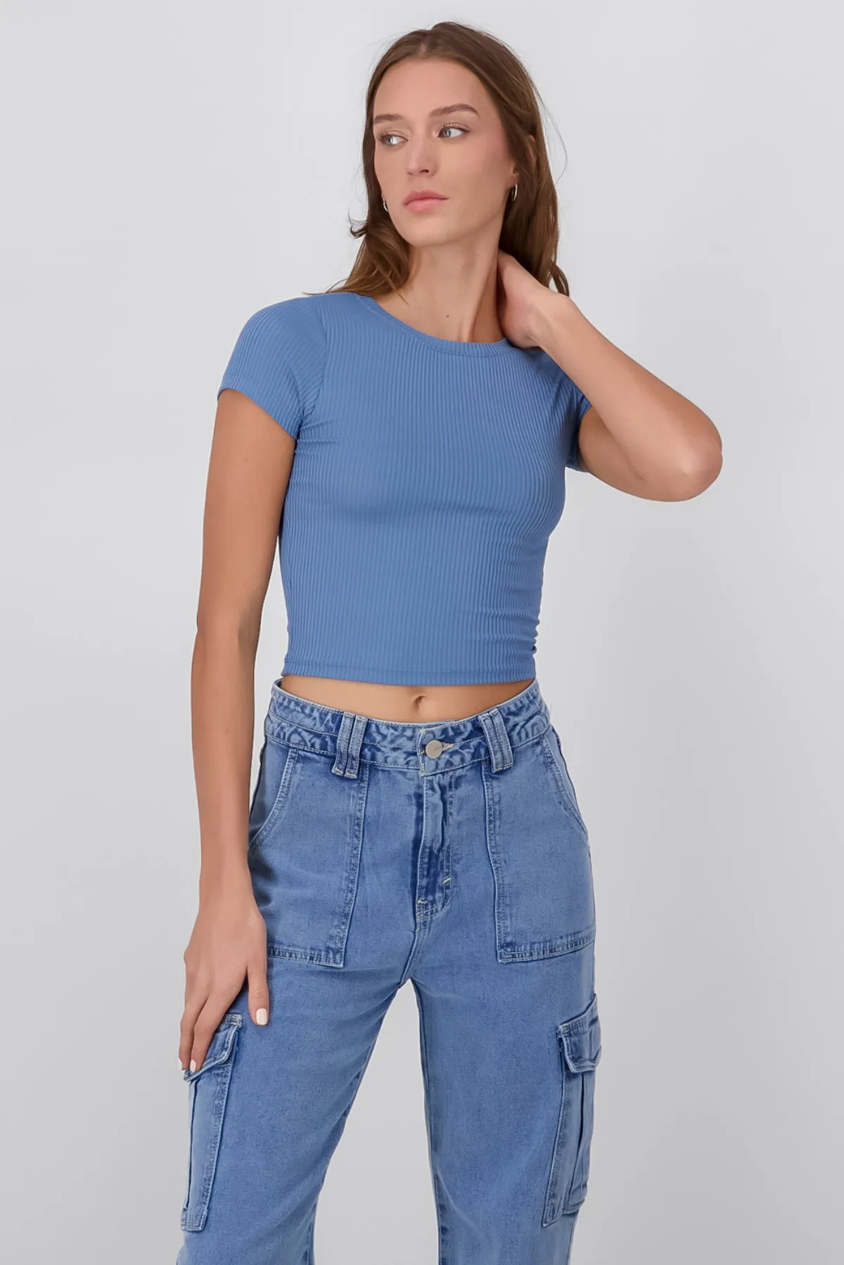 Top Manga Corta Acanalado sold by Shasa