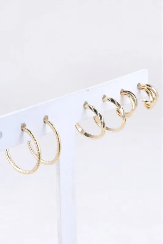 3 Pr Arracadas Tamaños Mix sold by Shasa