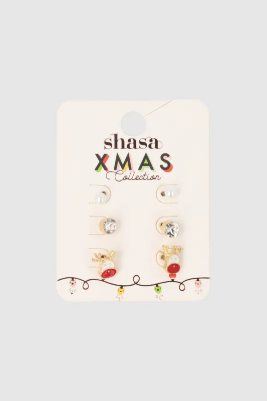 3 Pr Aretes Reno Navidad sold by Shasa