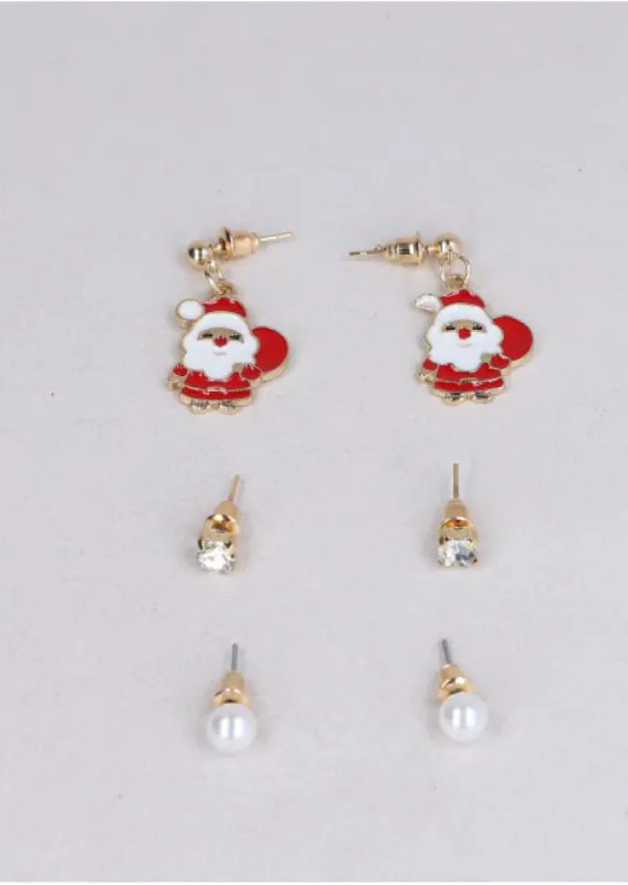 Set 3 Pares Aretes Santa sold by Shasa