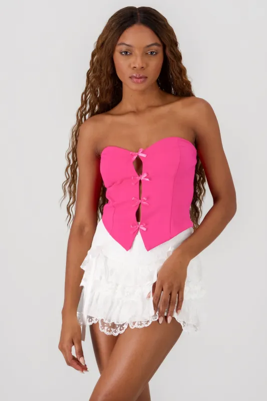 Top strapless detalle moños sold by Shasa