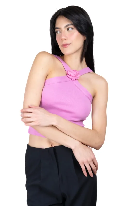 Top halter tirantes detalle flor sold by Shasa