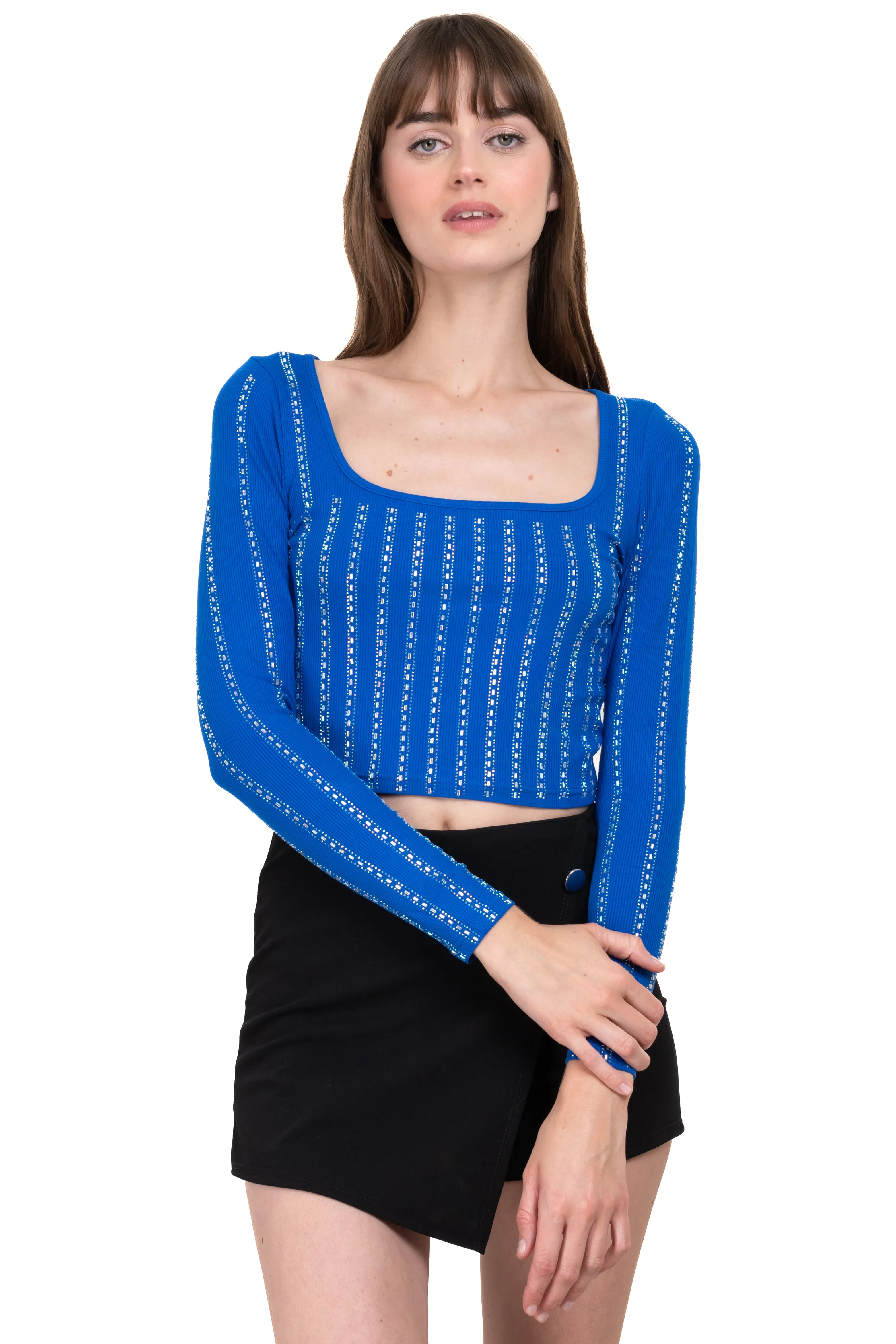 Top manga larga brillos sold by Shasa