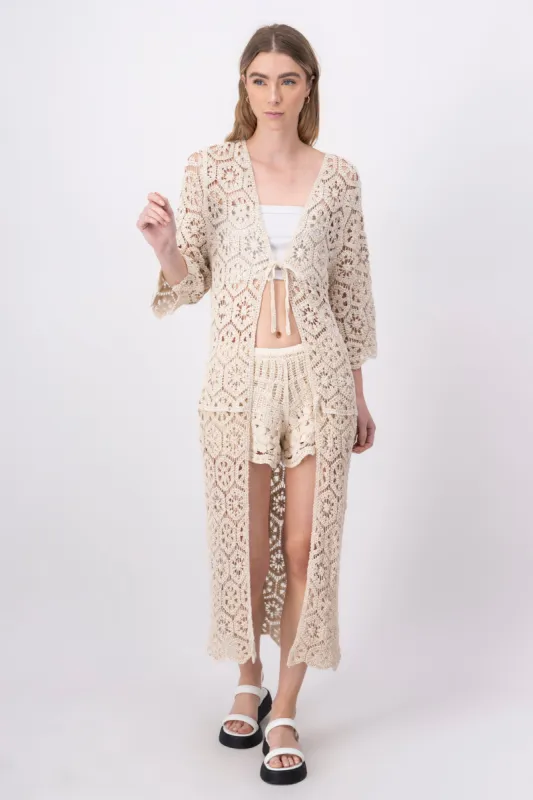 Kimono maxi crochet sold by Shasa