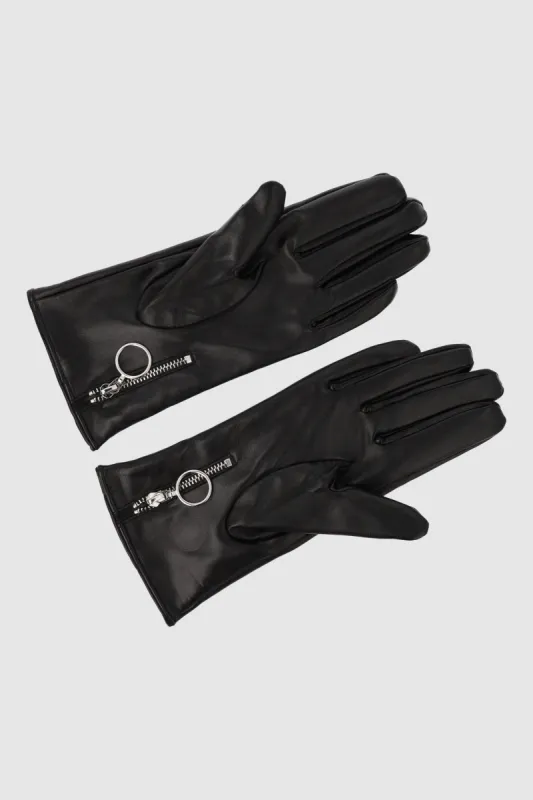 Guantes efecto piel cremallera sold by Shasa