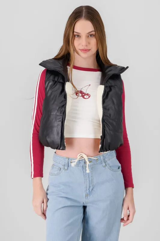 Chaleco reversible PU sherpa sold by Shasa