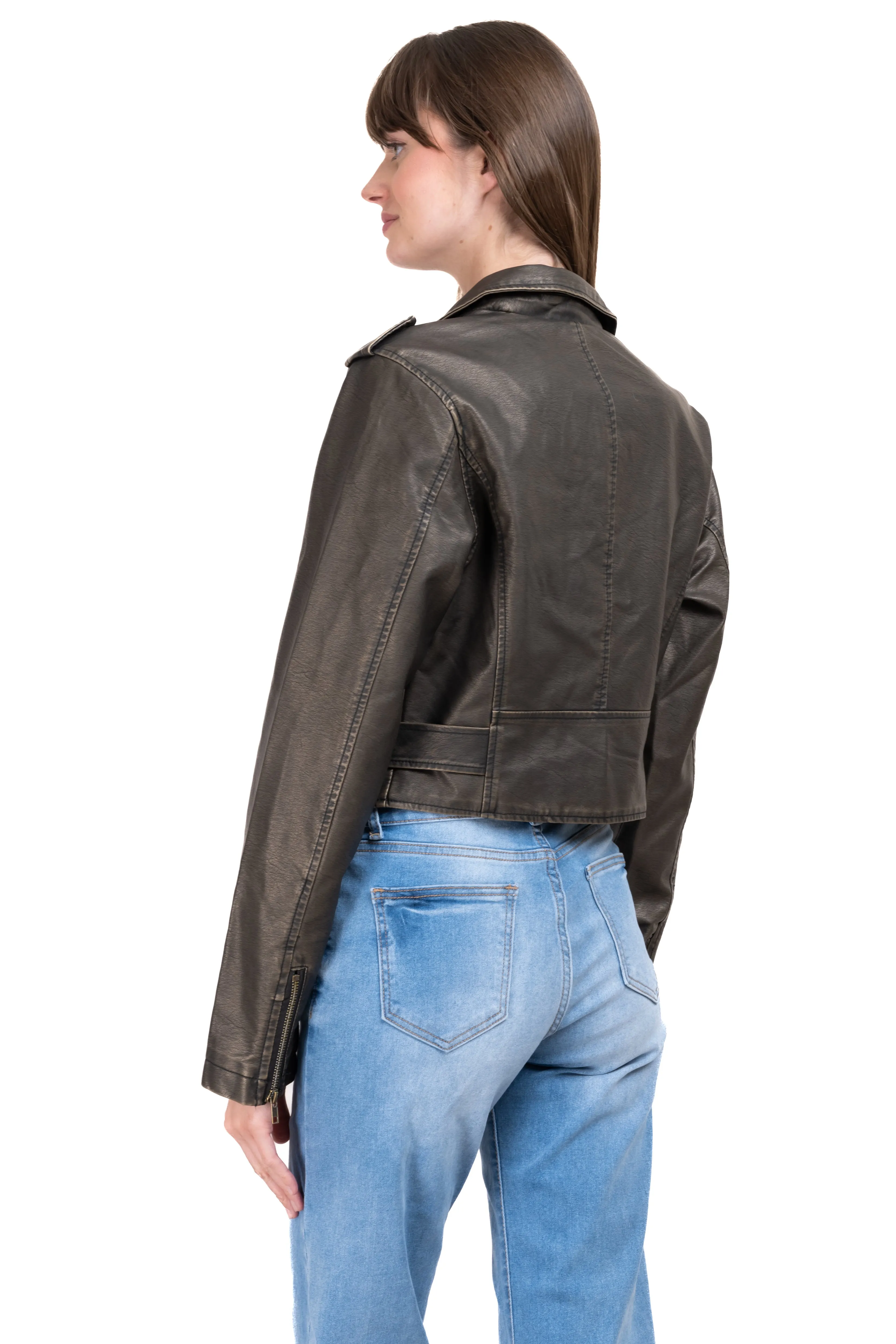 Chamarra biker efecto piel desgaste sold by Shasa product image thumbnail 4