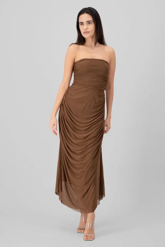 Maxi Vestido Liso Mesh Strapless sold by Shasa