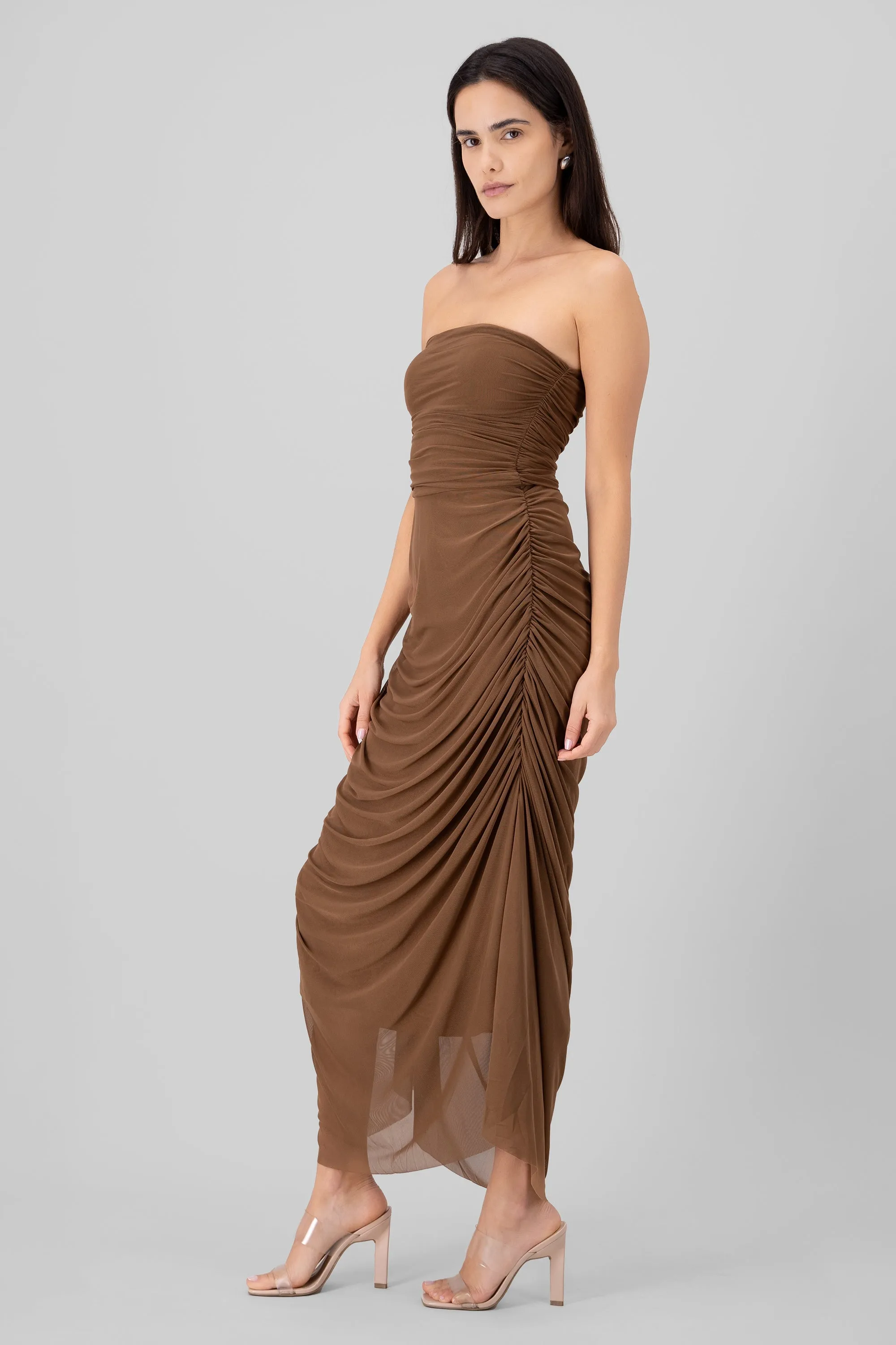 Maxi Vestido Liso Mesh Strapless sold by Shasa product image thumbnail 3