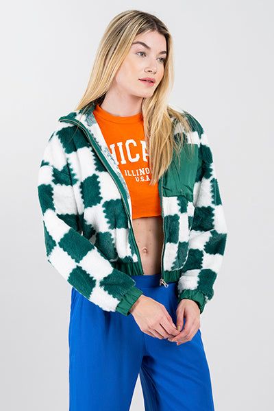 Chamarra peluche cuadros ondulados sold by Shasa product image thumbnail 3