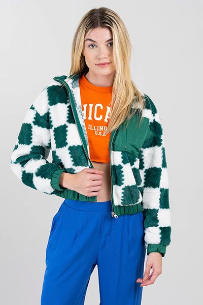 Chamarra peluche cuadros ondulados sold by Shasa product image thumbnail 2