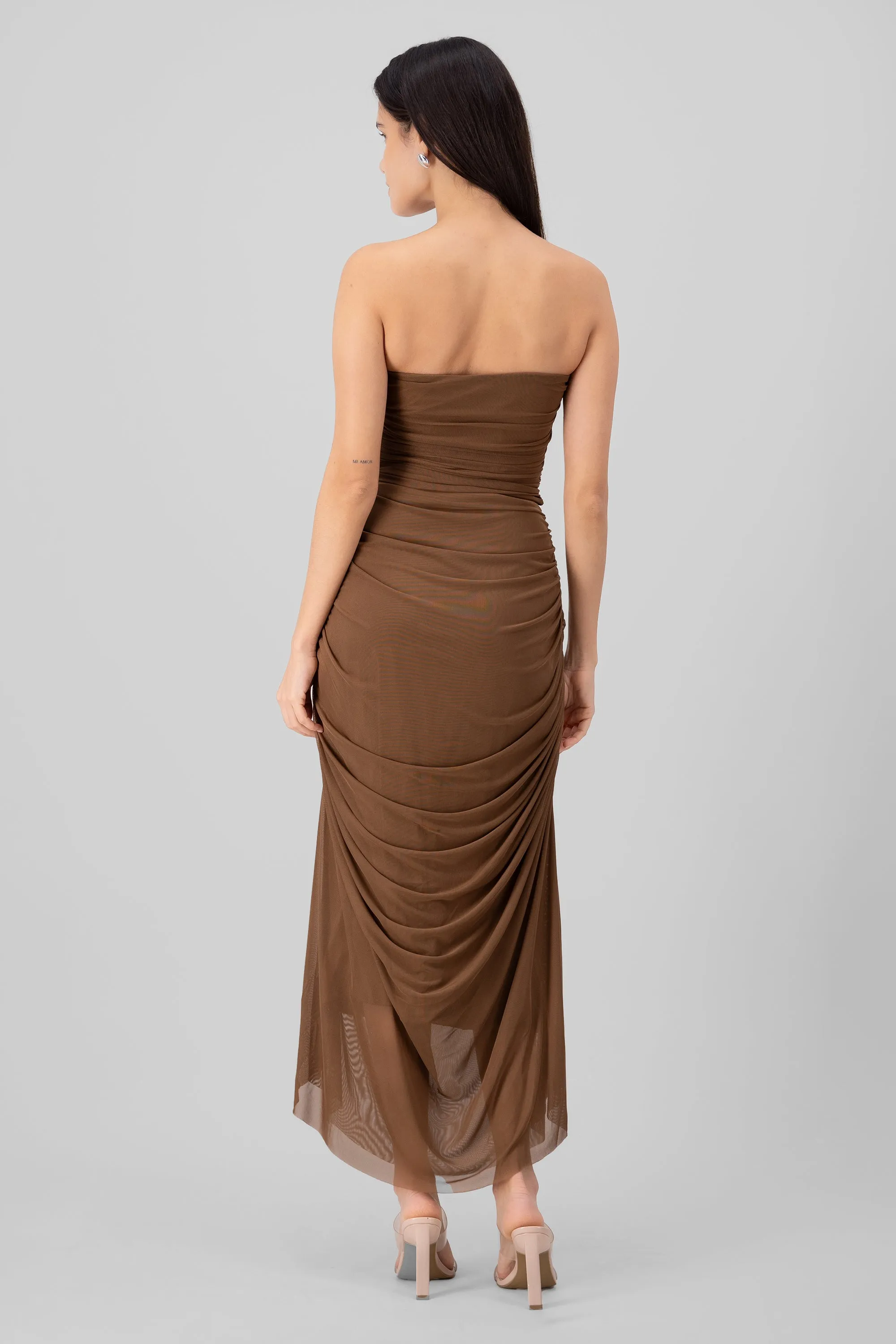 Maxi Vestido Liso Mesh Strapless sold by Shasa product image thumbnail 4