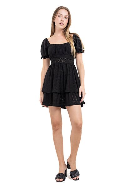 Vestido mini olanes eyelets sold by Shasa