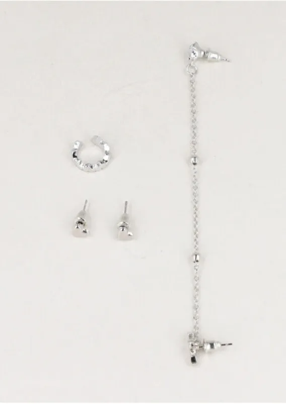 Set Earcuff Aretes Corazones sold by Shasa