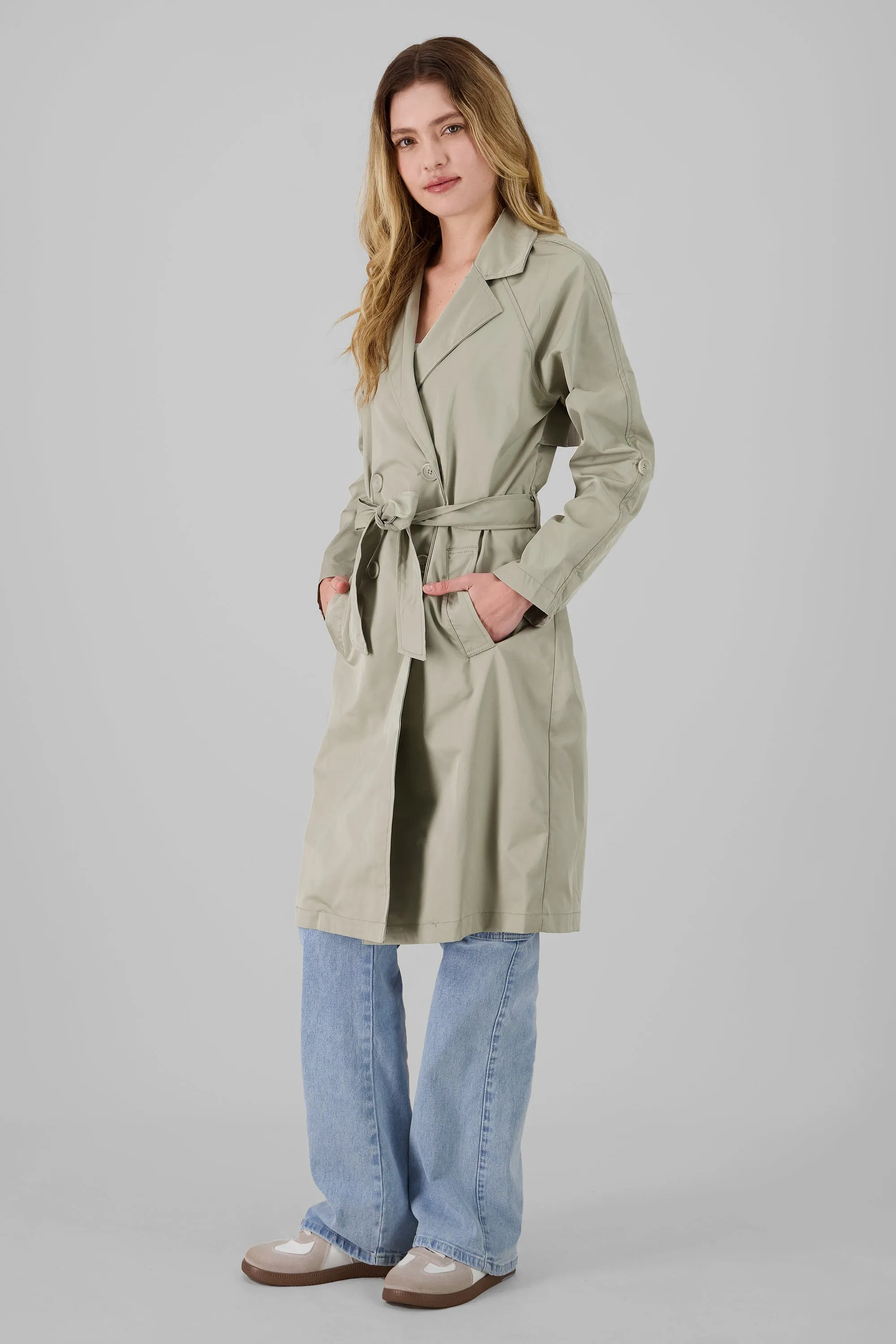 Gabardina midi lisa con botones sold by Shasa product image thumbnail 3
