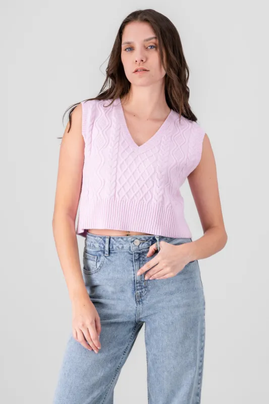 Chaleco liso cuello v sold by Shasa