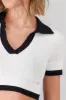 Top tejido contraste cuello polo sold by Shasa