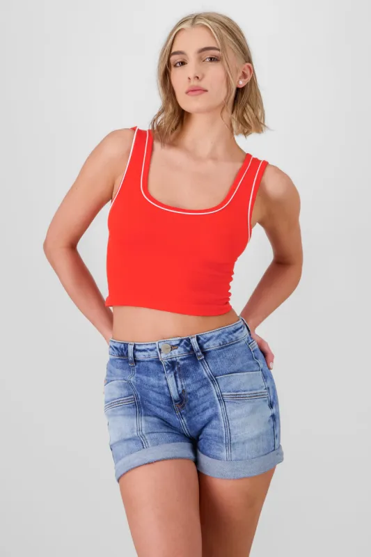 Tank top corto seamless detalle contraste sold by Shasa