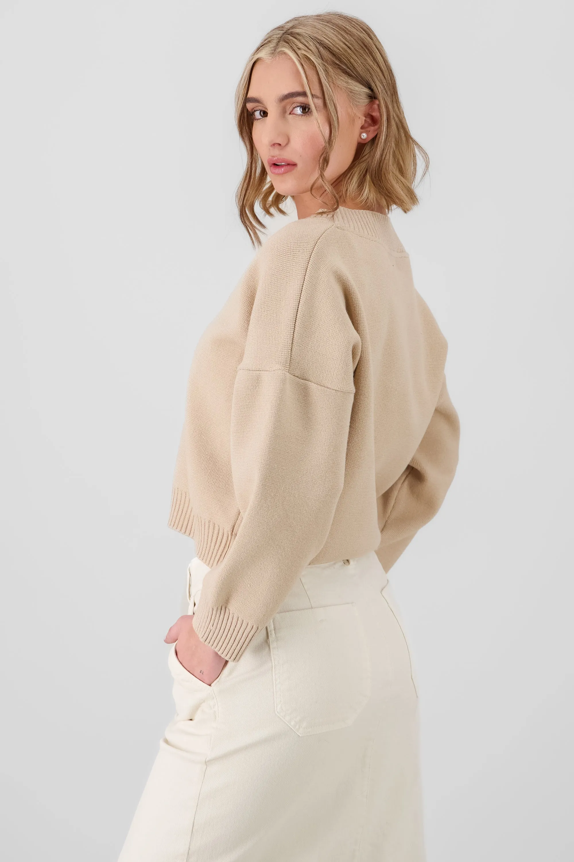 Cardigan liso viscosa con boton perlas Hypsters sold by Shasa product image thumbnail 3