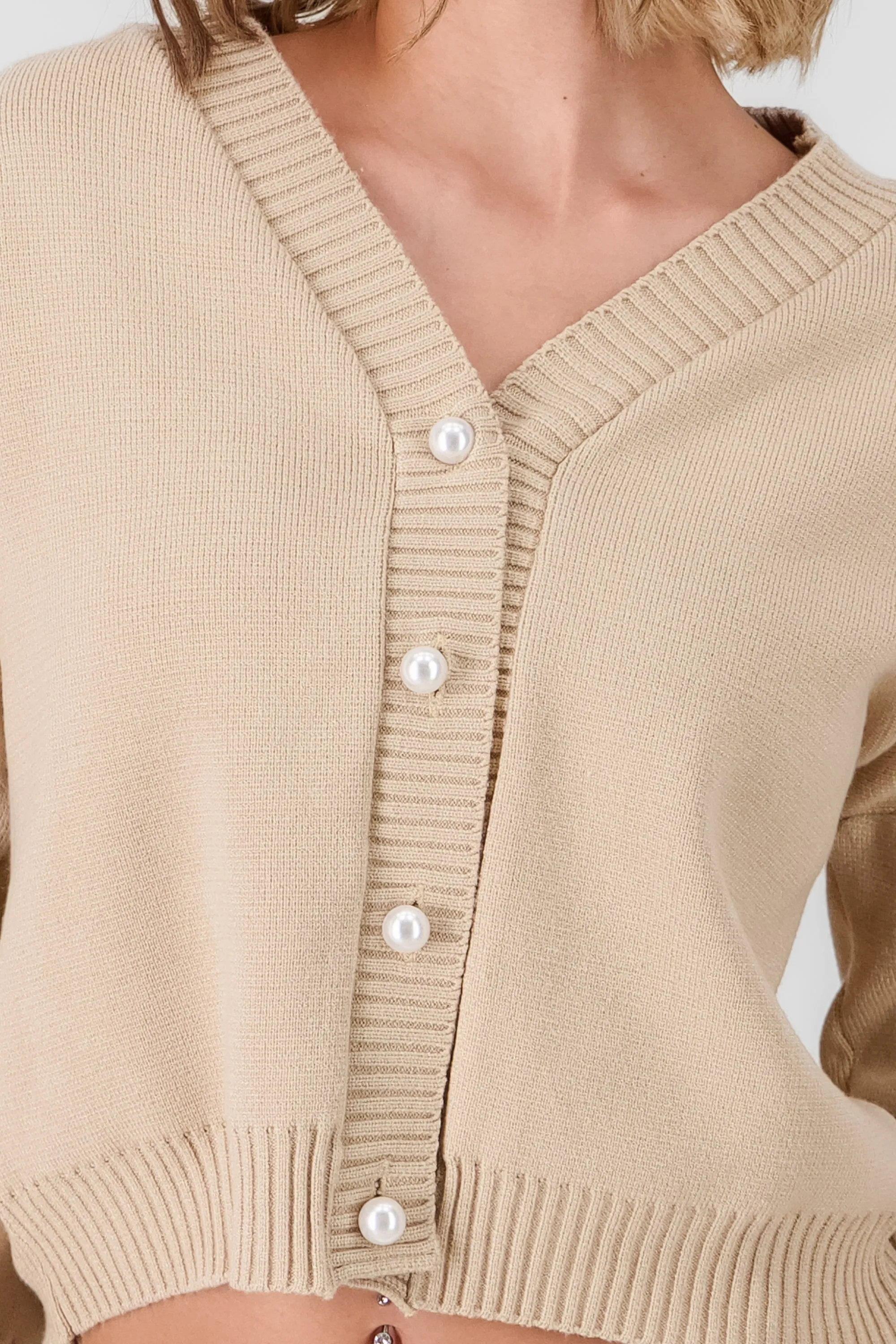 Cardigan liso viscosa con boton perlas Hypsters sold by Shasa product image thumbnail 5