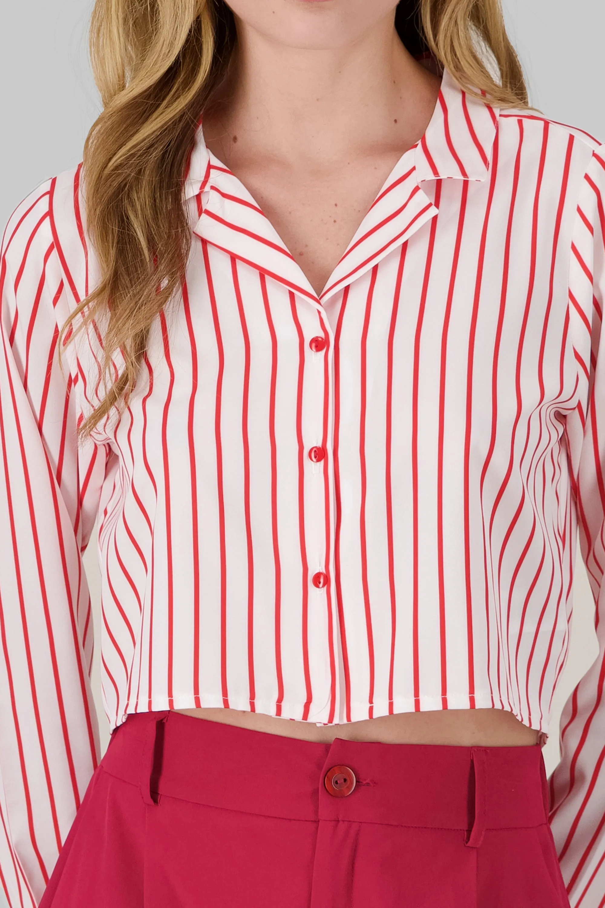 Camisa crop manga larga detalle rayas sold by Shasa product image thumbnail 5