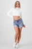 Shorts denim cortos con destruccion sold by Shasa