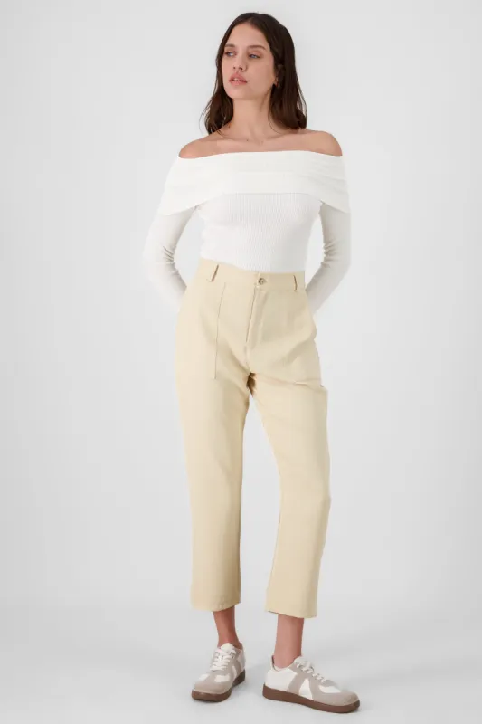Pantalón Cintura Alta Capri Bolsas sold by Shasa