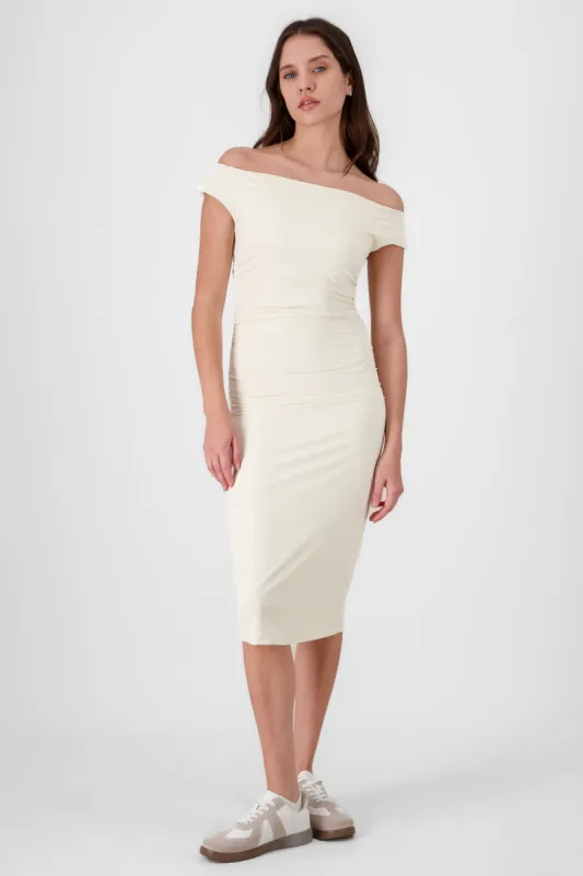Vestido midi plisado liso sold by Shasa