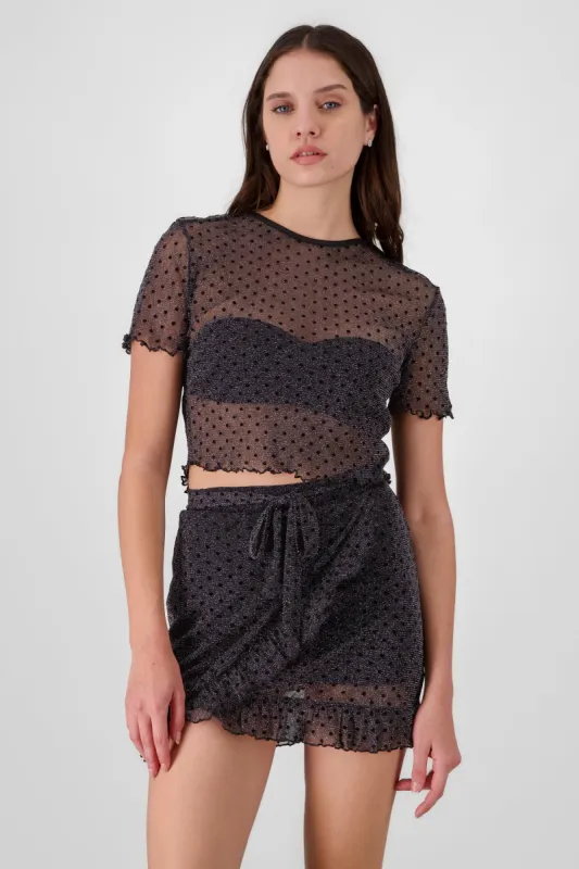 Top manga corta mesh cuello redondo sold by Shasa