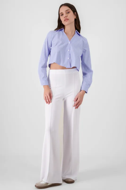 Pantalón Wide Leg Cintura Alta Costuras sold by Shasa