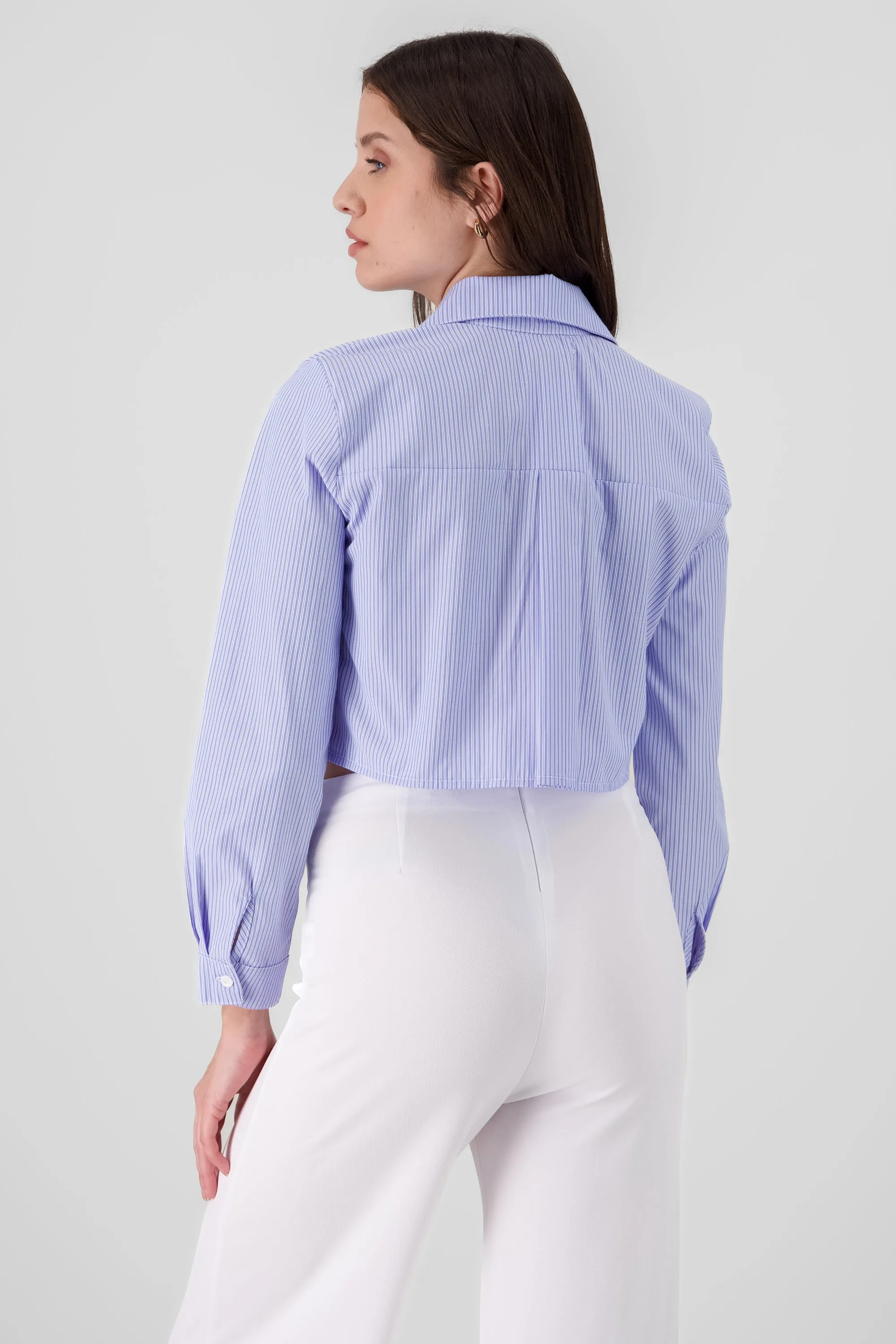 Camisa crop rayas manga larga sold by Shasa product image thumbnail 4