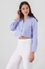 Camisa crop rayas manga larga sold by Shasa