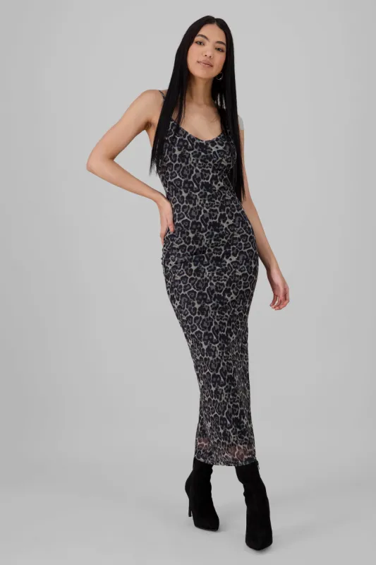Vestido maxi animal print con triantes delgados sold by Shasa
