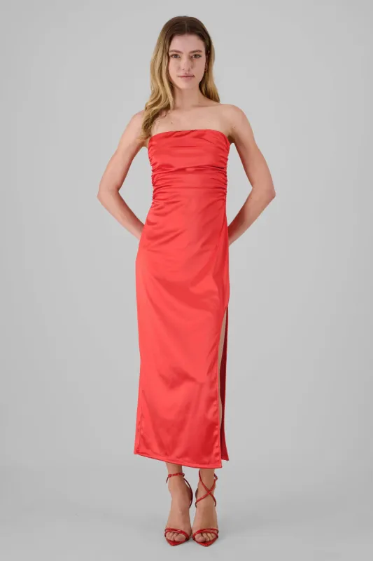 Vestido midi drapeado satin sold by Shasa