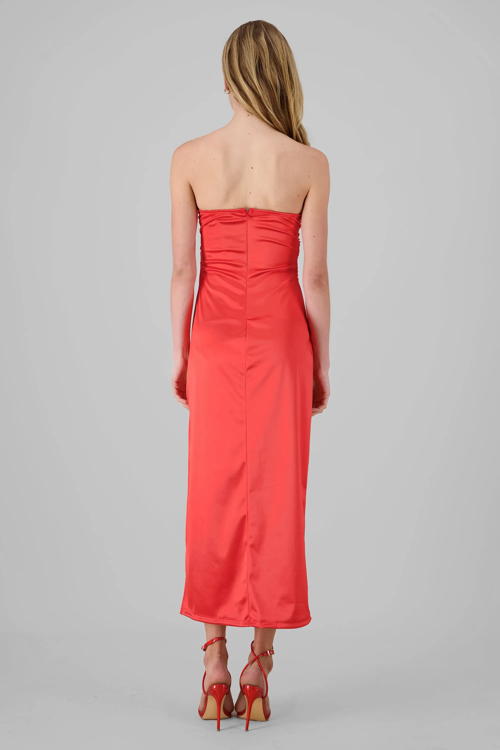 Vestido midi drapeado satin sold by Shasa product image thumbnail 4