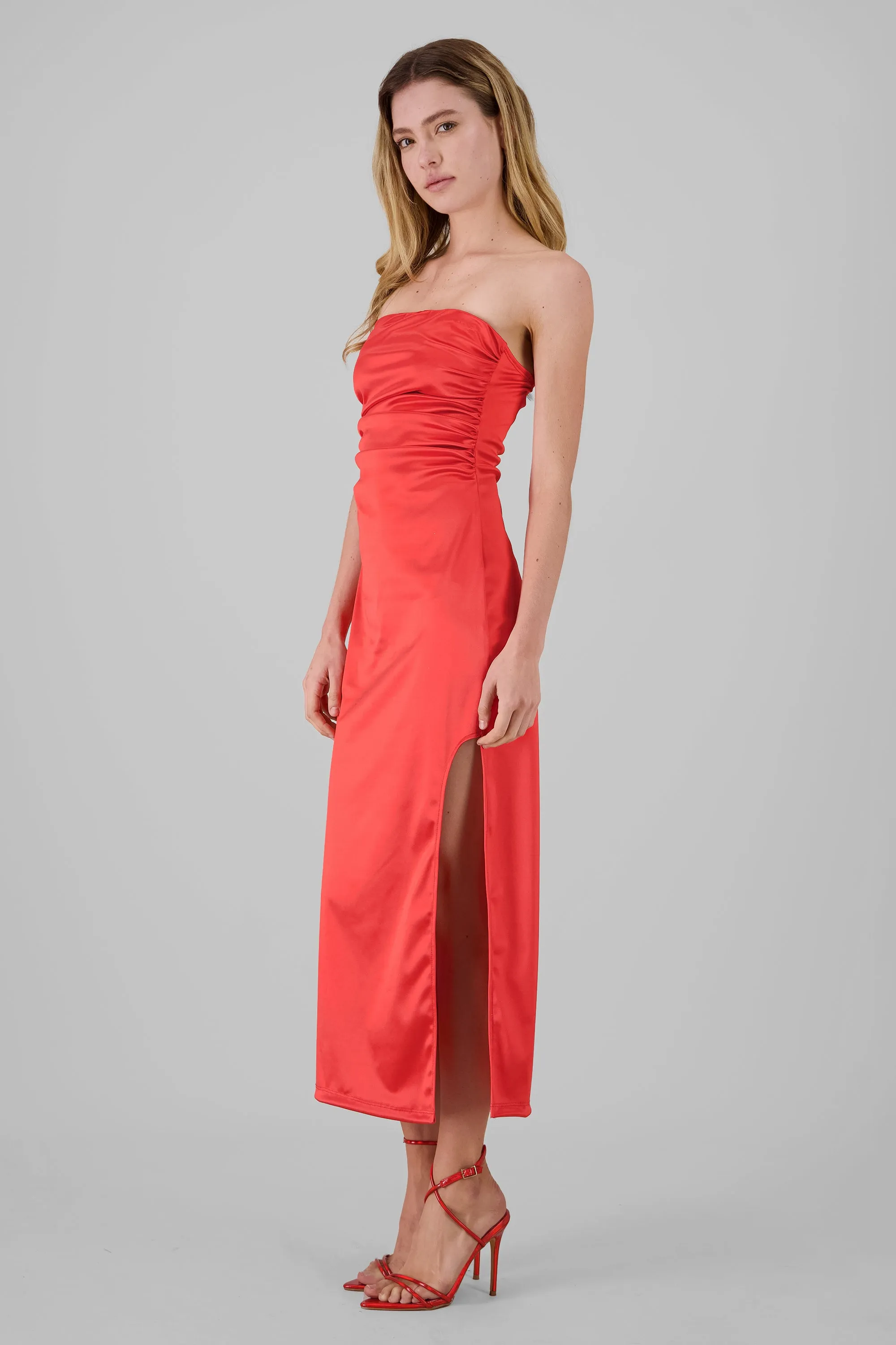 Vestido midi drapeado satin sold by Shasa product image thumbnail 3